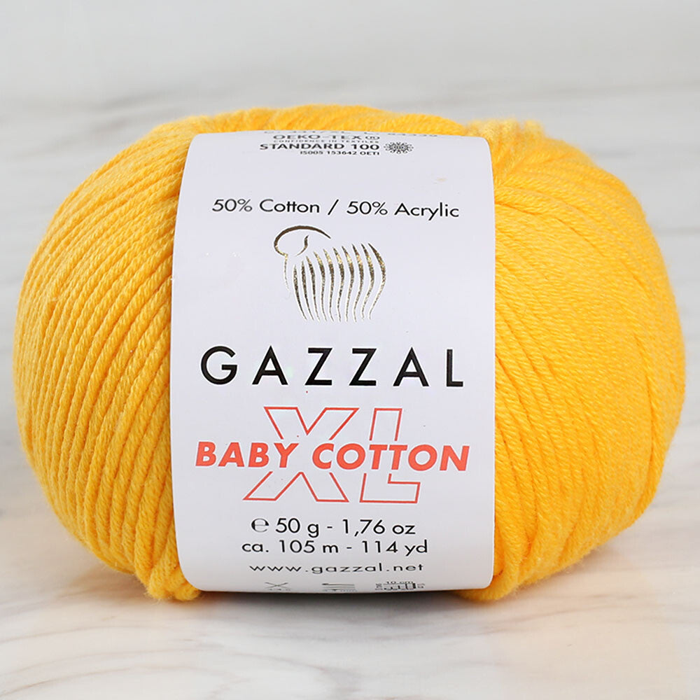 Gazzal Baby Cotton XL Hardal Sarısı Bebek Yünü - 3417XL